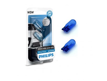 PHILIPS WhiteVision, W2,1x9,5d 12V W5W T10 5W 12961NBVB2