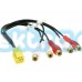 LAUNRC05, Jungtis auto. Mini ISO line out+ woofer (5 RCA)