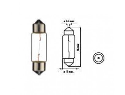 Bosma lemputė SV8.5, 10W, 10X36 Įtampa: 6 V