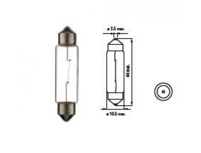 Bosma lemputė SV8.5, 10W, 11X44, 6V