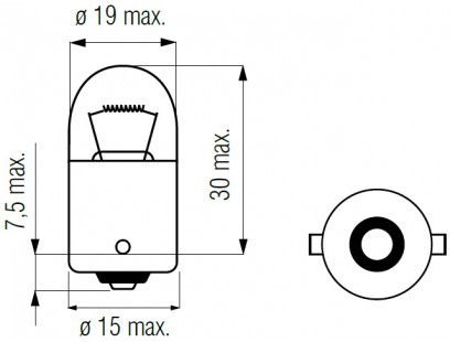 Bosma lemputė BA15s, 10W, R10W