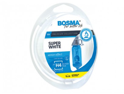 Bosma Komplektas H4, P43t, 60/55W, baltos