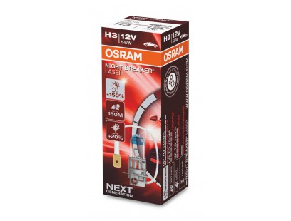 Osram lemputės Night Breaker Laser,+150%, H3, 55W, 1vnt. 64151NL