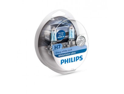 Philips lemputės White Vision Ultra, +60%  H7, 55W, DUO 12972WVUSM