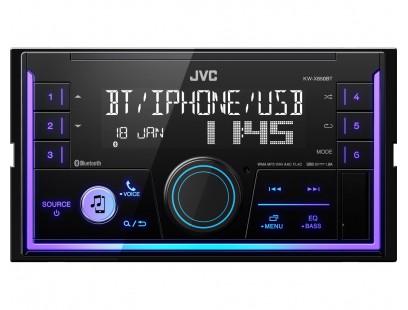 JVC, KW-X850BT 2-DIN USB MP3 magnetola su AUX ir Bluetooth