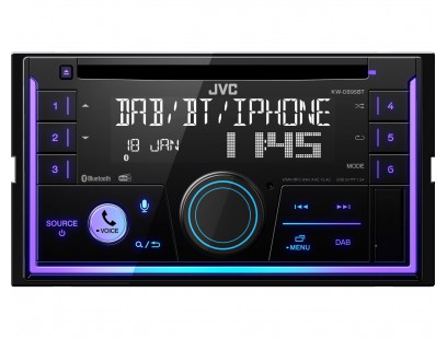 JVC, KW-DB95BT 2-DIN USB/CD MP3 magnetola su AUX ir Bluetooth
