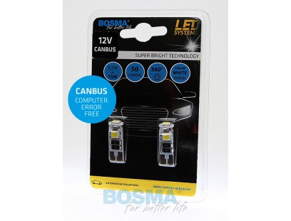 Bosma, lemputė CANBUS T10, W5W  3xSMD5050