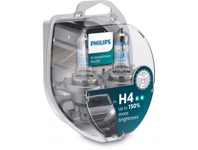 Philips lemputės X-TremeVision +150%, H4, 60/55W, DUO 12342XVPS2