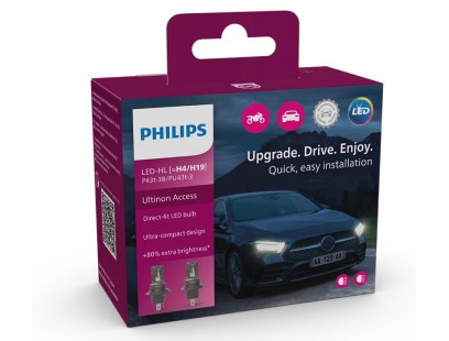 Philips LED pagrindinės šviesos H4/H19, 6000K, LEDriving HL, 2vn,