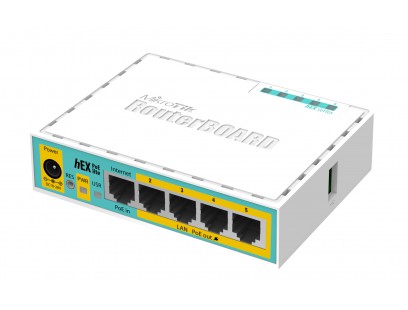 Maršrutizatorius 5 prievadų MikroTik hEX PoE lite RB750UPr2