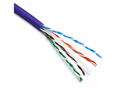 Kabelis ryšio Excel 190-071-500 Cat6 U/UTP (LSOH, 23AWG, B2CA, violetinis, ritė 500m.)