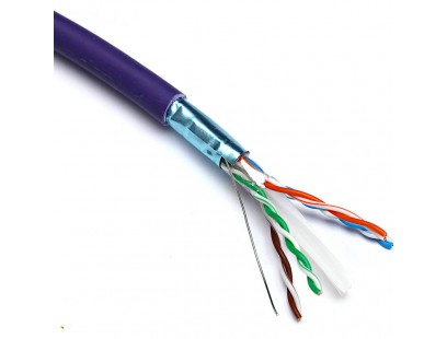 Kabelis ryšio Excel 190-076 Cat6 F/UTP  (LZSH, B2CA, violetinis, ritė 305m.)