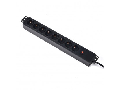 Maitinimo panelė 19'' 8X220V su viršsrovio apsauga
