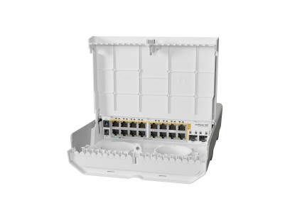 18 prievadų komutatorius Mikrotik Cloud Smart Switch CRS318-16P-2S+OUT