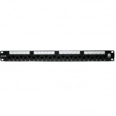 Komutacinė panelė 19'' 1U, EXCEL 100-155 (FTP, 6 kat., 24 portų, neekranuota, juoda)
