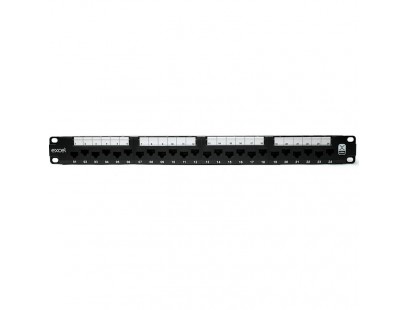 Komutacinė panelė 19'' 1U, EXCEL 100-155 (FTP, 6 kat., 24 portų, neekranuota, juoda)