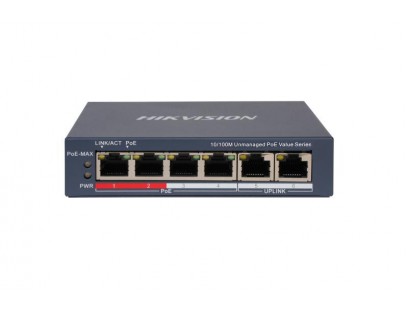 Komutatorius 6 prievadų Hikvision DS-3E0106P-E/M(B)