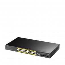 24 prievadų valdomas komutatorius CUDY GS5024PS4-400W