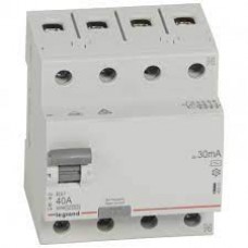 Srovės nuotekio relė RCD RX Legrand 402063 (AC, 40A, 4P, 30mA, 400V)