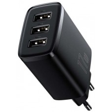 Sieninis įkroviklis BASEUS CCXJ020101 (17W, 3xUSB, 3.4A, juodas)