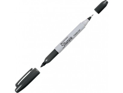 Permanentinis markeris Sharpie Twin Tip 09-811100 (Juodas, 1mm / 0.5mm dvipusis)
