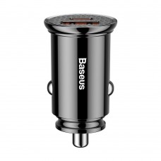 Automobilinis įkroviklis BASEUS CCALL-YS01 (Juodas, 30W, 12-24V, USB + USB-C, QC4.0+, SCP)