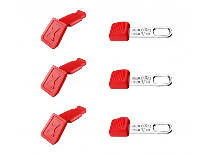 Įrankių kilpos su raudonais spaustukais ženklinimui Knipex 00 63 06 TCR (3 kompl.)