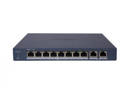 10 prievadų, 8 PoE komutatorius Hikvision DS-3E1510P-EI/M(B)