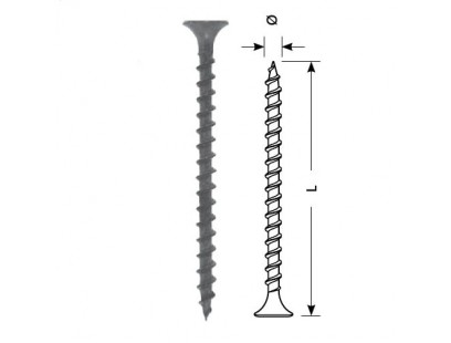 Sraigtas STARFIX gipsas-medis 3.5x45/F (juodas, 150vnt)