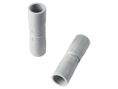 Tiesus sujungimas Elettrocanali EC74016 (D16, pilkas (RAL7035), su išplatintu galu, behalogenis)