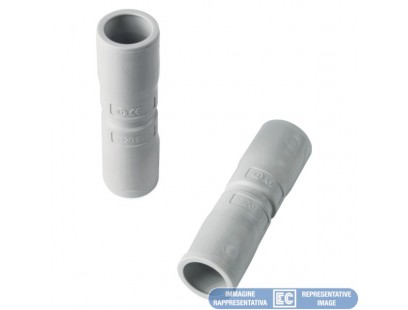 Tiesus sujungimas Elettrocanali EC74032 (D32, pilkas (RAL7035), su išplatintu galu, behalogenis)