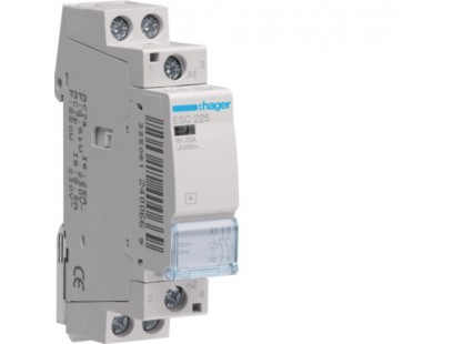 Kontaktorius Hager ESC225 (1P, 25A, 230V, 2NO, 1 mod.)