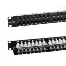 Komutacinė panelė 19" 1U 48 portų Excel 100-394 (Cat.6e)