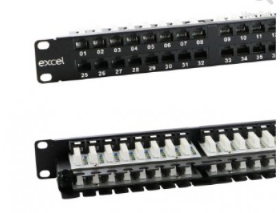 Komutacinė panelė 19" 1U 48 portų Excel 100-394 (Cat.6e)