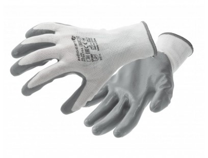 Pirštinės padengtos nitrilu Hogert HT5K755-10-W (10 dydis, pilkos)
