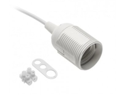 Lemputės lizdas su laidu baltas GTV GZ-E27000-00 (baltas, E27, 60W)