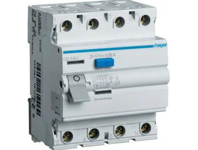 Srovės nuotekio relė Hager CD440J (A, 40A, 4P, 30mA, 230V)