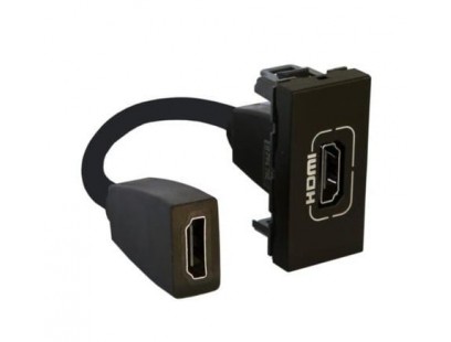 HDMI 1.4 modulinis lizdas Legrand Mosaic 079478L (įleidžiamas, juodas)