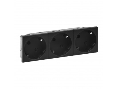 Kištukinis lizdas Legrand 079372L (juodas, matinis, 3x2P+E 45° kampas, IP40)