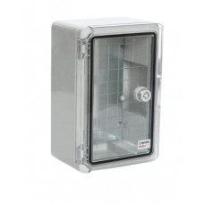Plastikinė dėžė Plastim PP3011 (200x300x130, su skaidriomis durelėmis, pilka, IP65, IK08)
