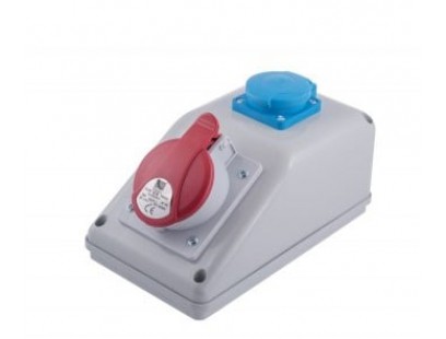 PawBol R-BOX B.165/1S plastikinis skydelis su kištukiniais lizdais (1x16A/250V)