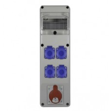 PawBol R-BOX B.SLIM-6S-28-S plastikinis skydelis su lizdais (4x16A/230V, 1x5P16A)