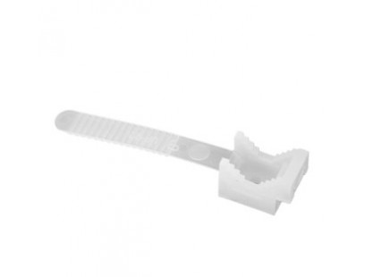 Prisukamas laikiklis kabeliui su dirželiu Pawbol H.7202C UP-22 (baltas, 22mm, 100vnt)