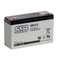 Akumuliatorius (AGM) SSB SB (12Ah, 6V, F1, VRLA)