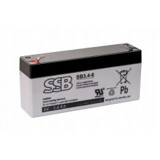 Akumuliatorius (AGM) SSB SB (3.4Ah, 6V, F1, VRLA)