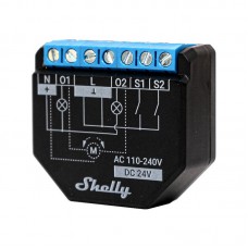 Wi-Fi relė su galios matavimo funkcija Shelly Plus 2PM (2 kanalų, 16A, 110-240 VAC, 10A 24 VDC)
