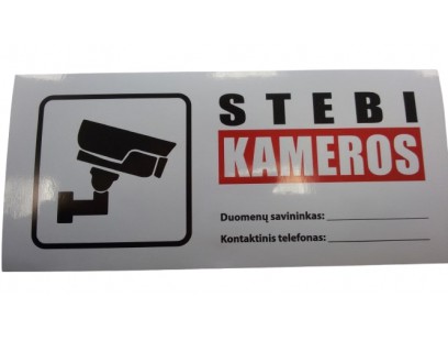 Lipdukas "Stebi kameros" (90x200mm)