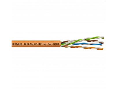 LAN tinklo kabelis Bitner UTP 5e (vidaus, PVC, LSZH, Eca, 305m, 24 AWG/0.5mm)