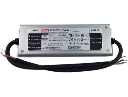 Impulsinis maitinimo šaltinis LED 24V 200W 8.3A, IP67, dimeriuojamas, MEAN WELL, XLG-200-24-A