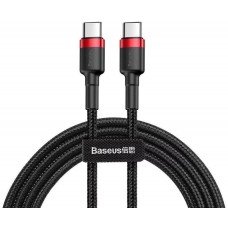 Kabelis USB C - USB C BASEUS CATKLF-G91 (1.0m, QC3.0, nailoninis, raudonas/juodas)